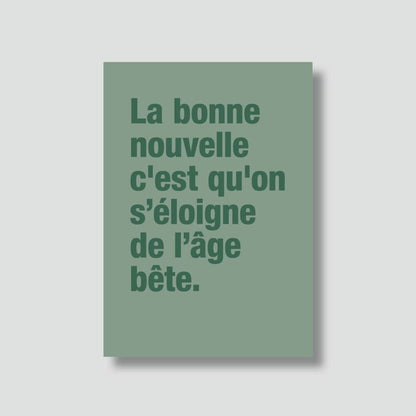 Carte "Anniversaire" : Âge bête (avec enveloppe)