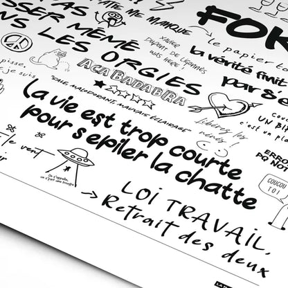 AFFICHE GRAFITIS DE TOILETTES - 50x70cm - LA MAJORETTE A MOUSTACHE