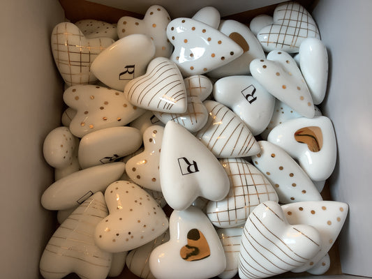 CŒUR EN PORCELAINE - PORTE BONHEUR - RADER