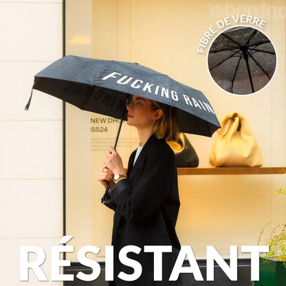 PARAPLUIE PLIABLE " FUCKING RAIN  " NOIR -  FISURA