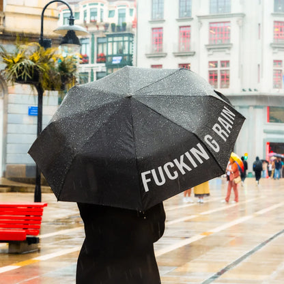 PARAPLUIE PLIABLE " FUCKING RAIN  " NOIR -  FISURA
