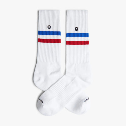 CHAUSSETTES ATHLETIC ESSENTIALS - STRIPES WHITE - JIMMY LION