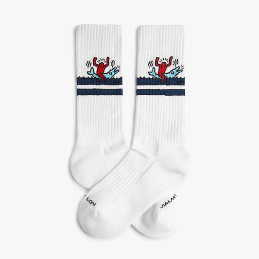 CHAUSSETTES ATHLETIC - KEITH HARRING DOLPHIN - JIMMY LION