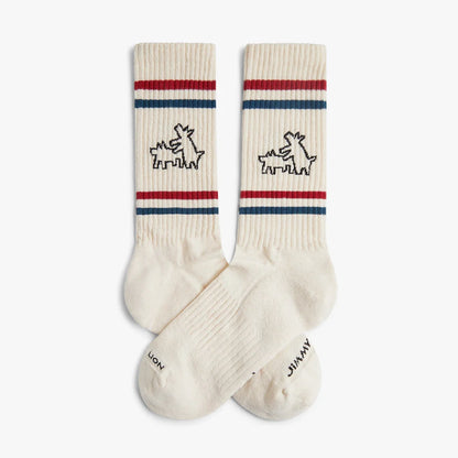 CHAUSSETTES ATHLETIC - KEITH HARRING TWO DOGS - JIMMY LION