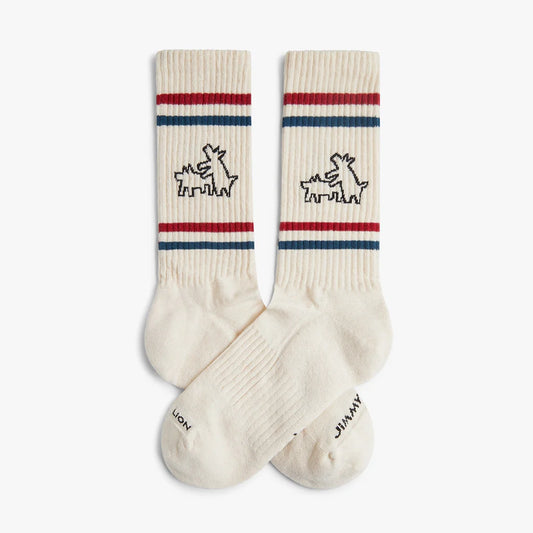 CHAUSSETTES ATHLETIC - KEITH HARRING TWO DOGS - JIMMY LION