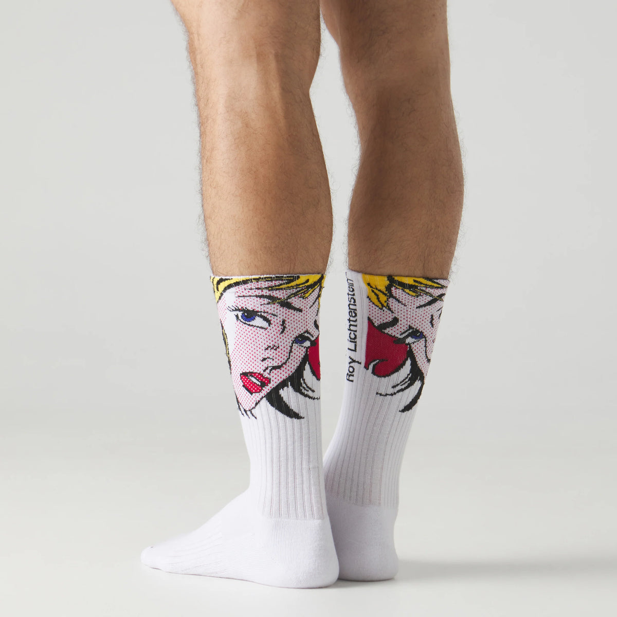 CHAUSSETTES ATHLETIC - ROY LICHTENSTEIN " GIRL WITH HAIR RIBBON WHITE"