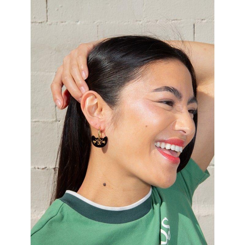 BOUCLES D'OREILLES CHAT  - EAT MY SOCKS