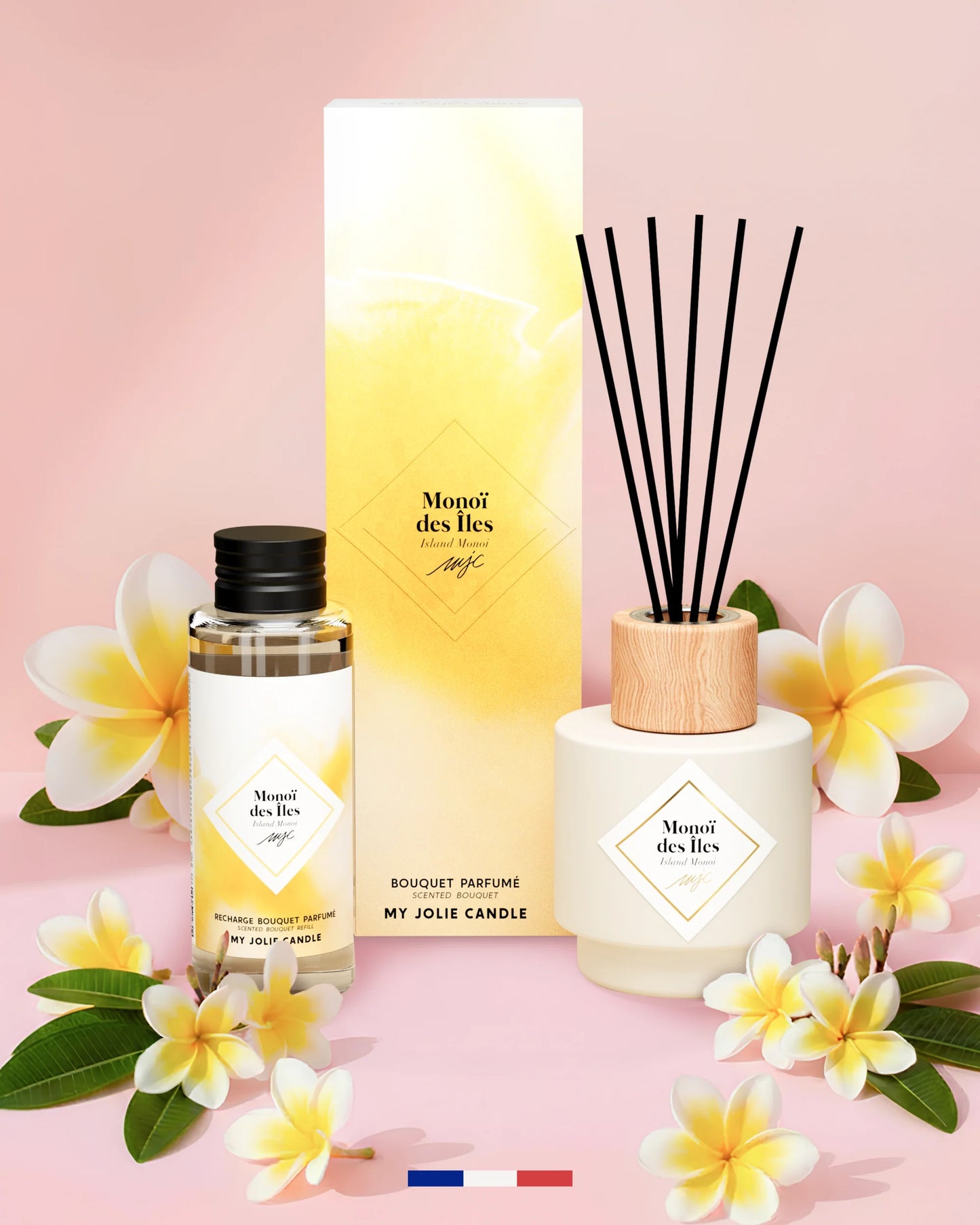 BOUQUET PARFUME 100ml " MONOÏ DES ILES " RECHARGEABLE - MY JOLIE CANDLE