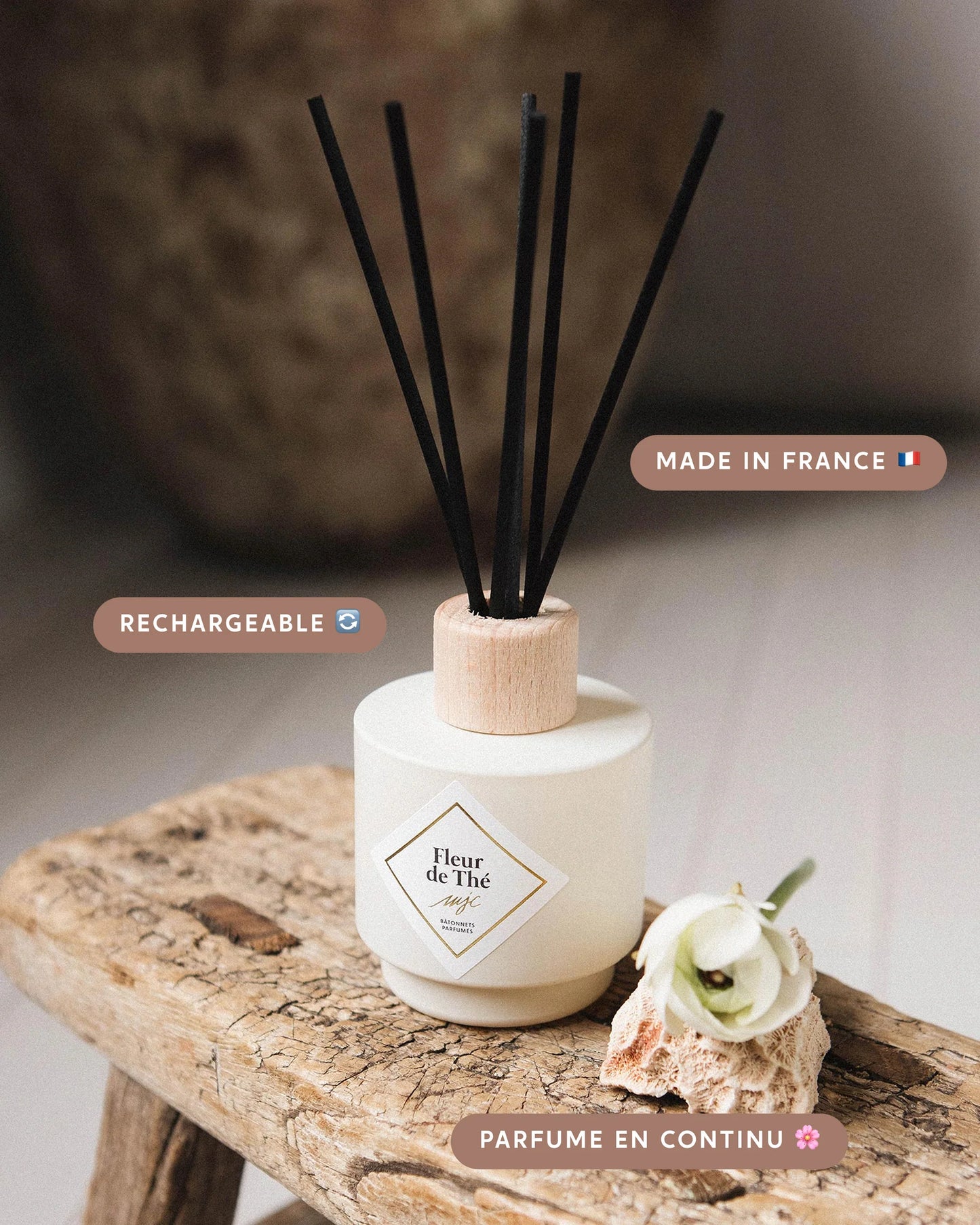 BOUQUET PARFUME 100ml " FLEUR DE THE " RECHARGEABLE - MY JOLE CANDLE