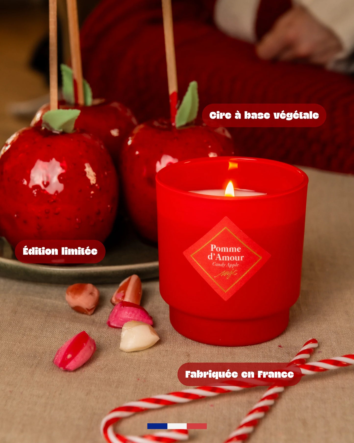 BOUGIE 180G POMME D'AMOUR - MY JOLIE CANDLE