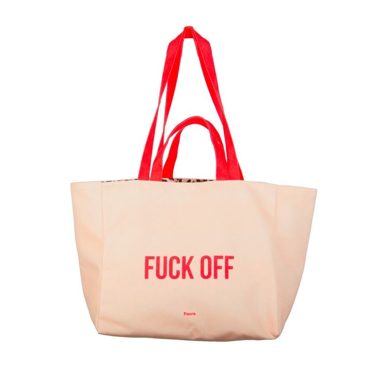 CABAS DE PLAGE REVERSIBLE  " FUCK OFF " - FISURA