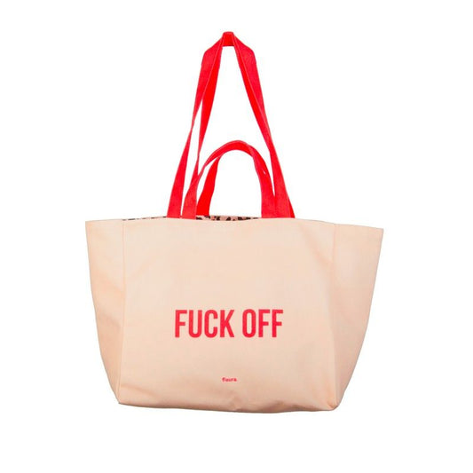 CABAS DE PLAGE REVERSIBLE  " FUCK OFF " - FISURA