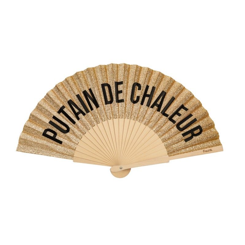 EVENTAIL À PAILLETTES " PUTAIN DE CHALEUR  "  - FISURA