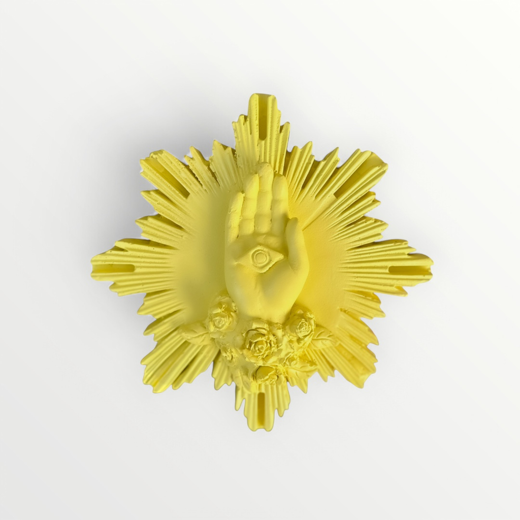 EX VOTO MAIN DE MARIE JAUNE CITRON - J'AI VU LA VIERGE