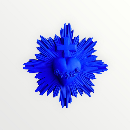 EX-VOTO COEUR SACRE VITAL BLEU INDIGO - J'AI VU LA VIERGE