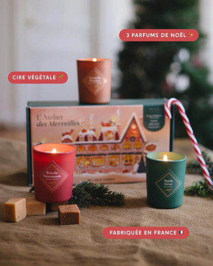 COFFRET 3 BOUGIES 75G - ATELIER DES MERVEILLES - MY JOLIE CANDLE