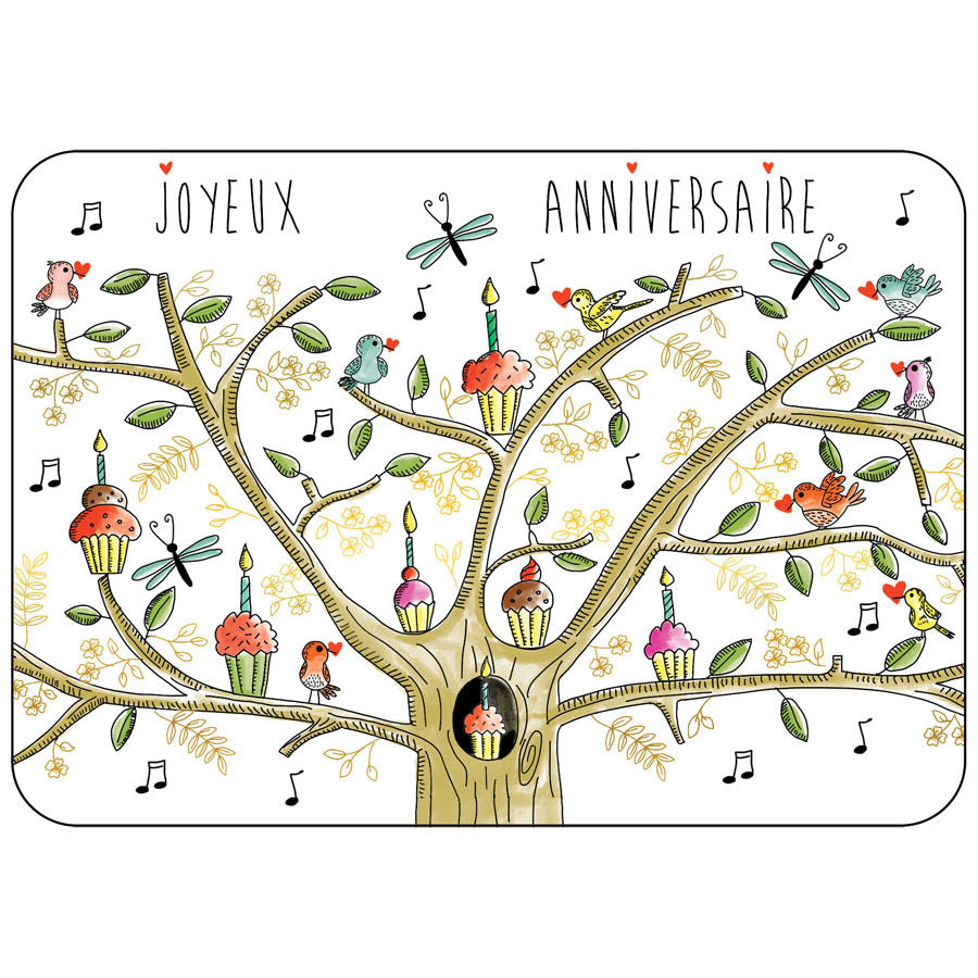 CARTE POSTALE ARBRE CUPCAKES - CARTES D'ART