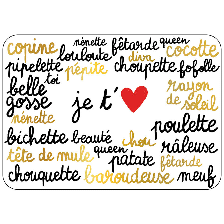 CARTE POSTALE - JE T'AIME POULETTE - CARTES D'ART