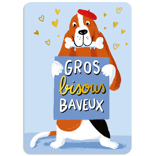 CARTE POSTALE - GROS BISOUS BAVEUX - CARTES D'ART