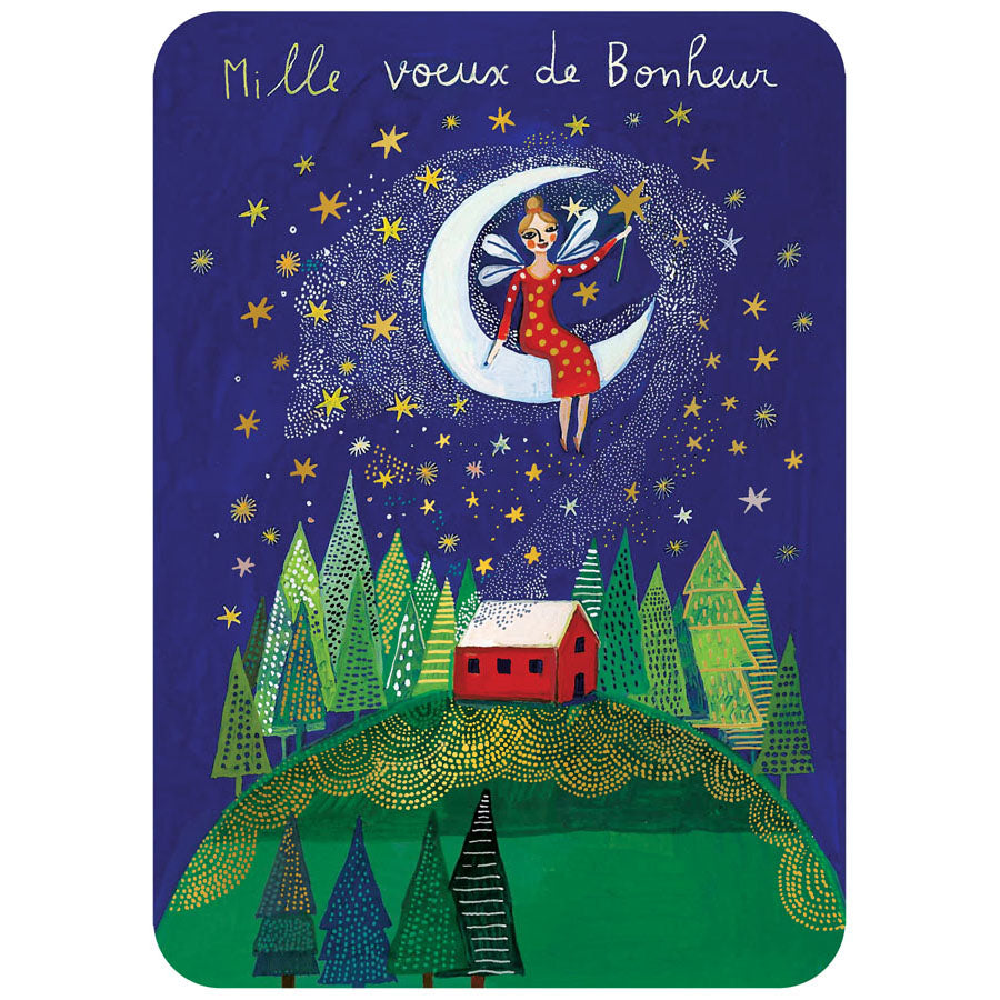 CARTE POSTALE MILLE VOEUX DE BONHEUR - CARTES D'ART