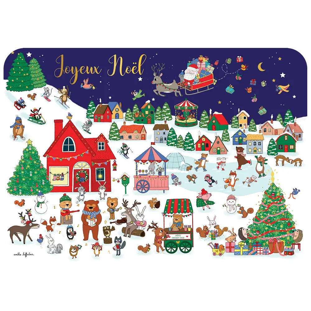 CARTE POSTALE JOYEUX NOËL VILLAGE - CARTES D'ART