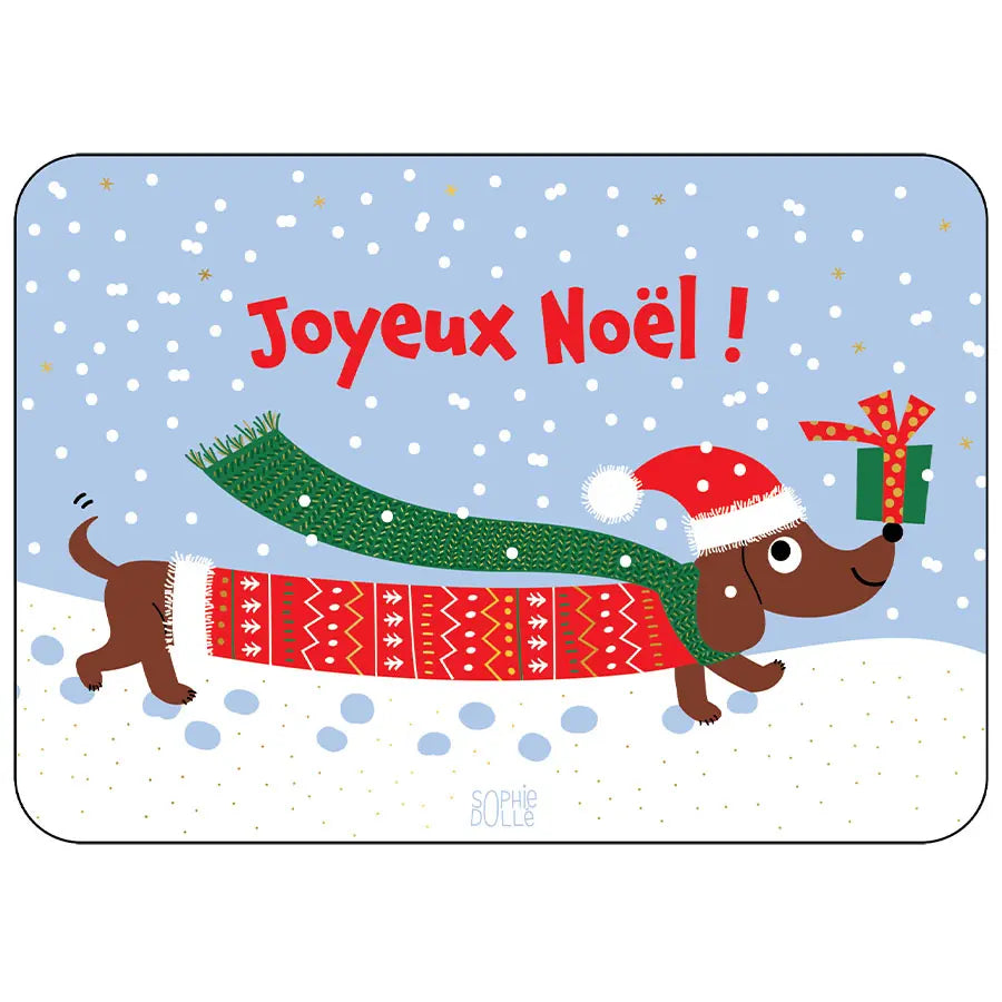 CARTE POSTALE JOYEUX NOEL TECKEL - CARTES D'ART