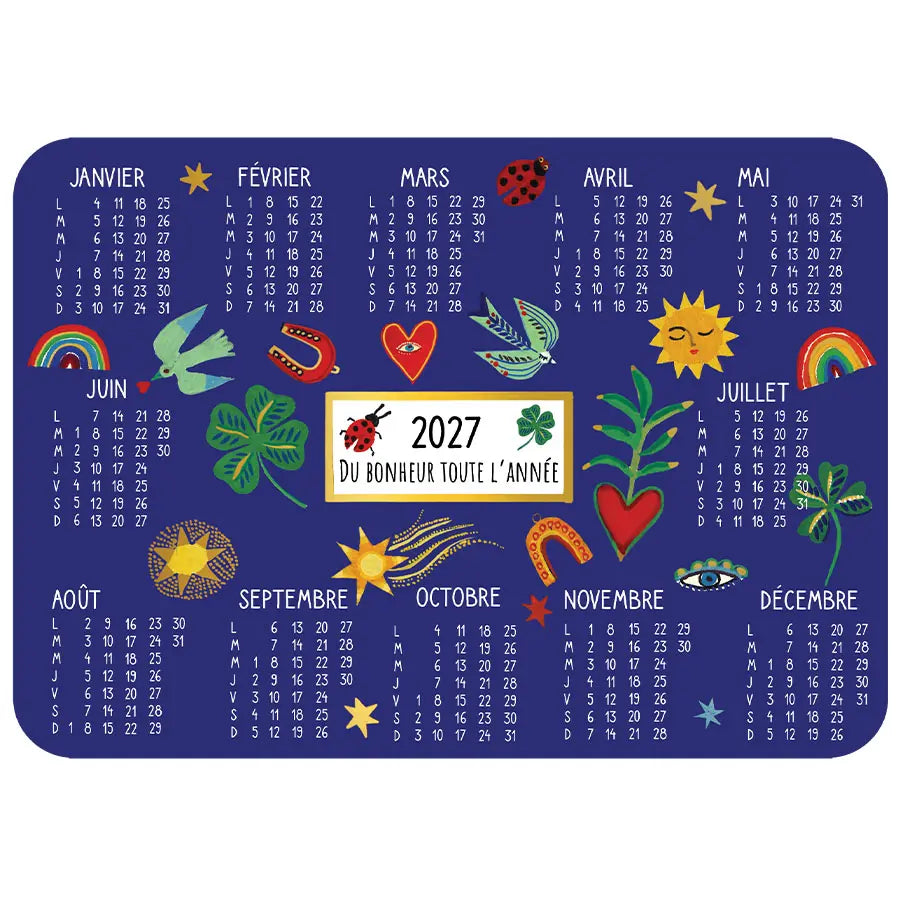 CARTE POSTALE 2027 DU BONHEUR TOUTE L'ANNEE - CARTES D'ART