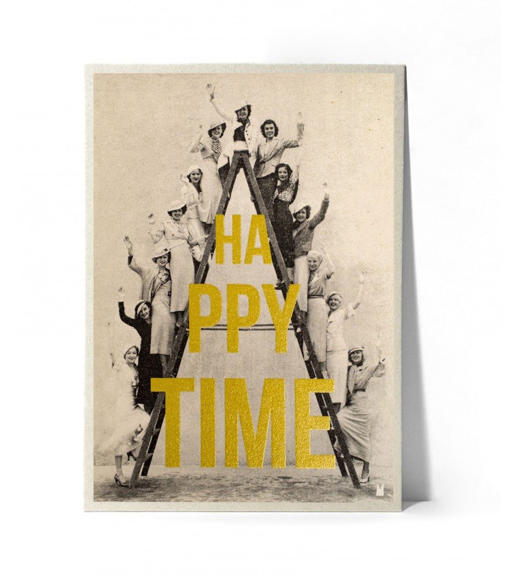 AFFICHE CARTONNÉE HAPPY TIME   - CARTES KENCRE