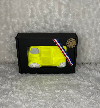 CAMION EN PLÂTRE - HY JAUNE FLUO & PAILLETTES