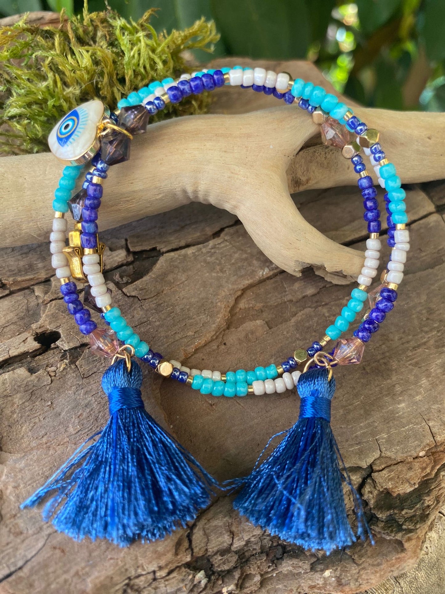 BRACELETS TRIPLES PIERRES ET PERLES - VICTORIA