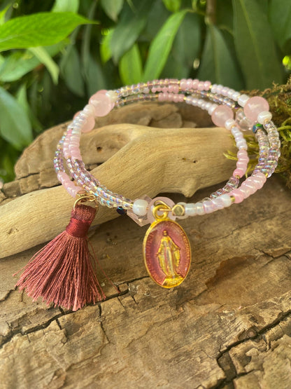 BRACELETS TRIPLES PIERRES ET PERLES - VICTORIA