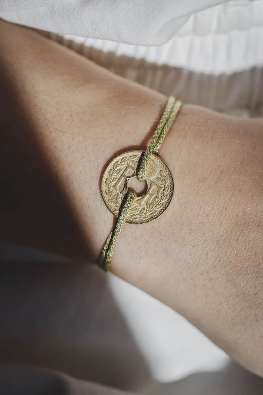 BRACELET LE LOUVRE IRISE VERT  - LE SOU FRANCAIS