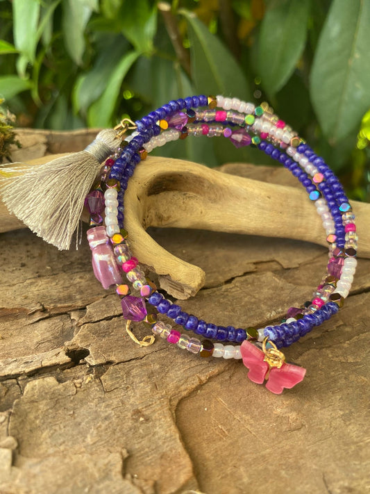 BRACELETS TRIPLES PIERRES ET PERLES - VICTORIA