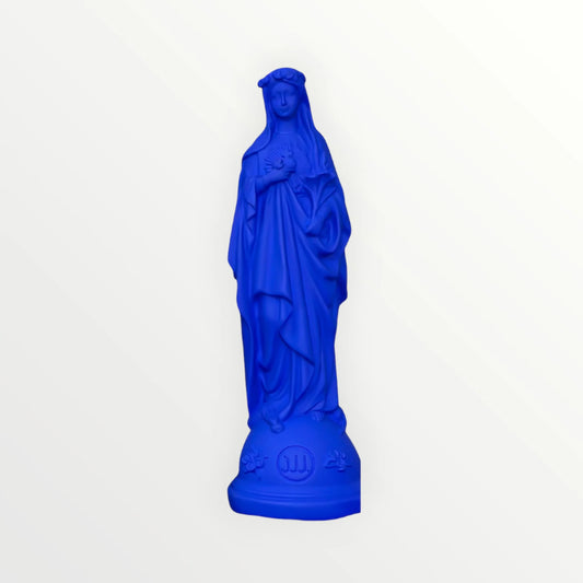 STATUETTE MARIE AUX FLEURS 20CM INDIGO - J'AI VU LA VIERGE