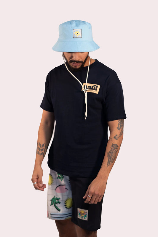 T-SHIRT UNISEXE - PORQUEROLLES CLASSIC - NOIR - NATIF