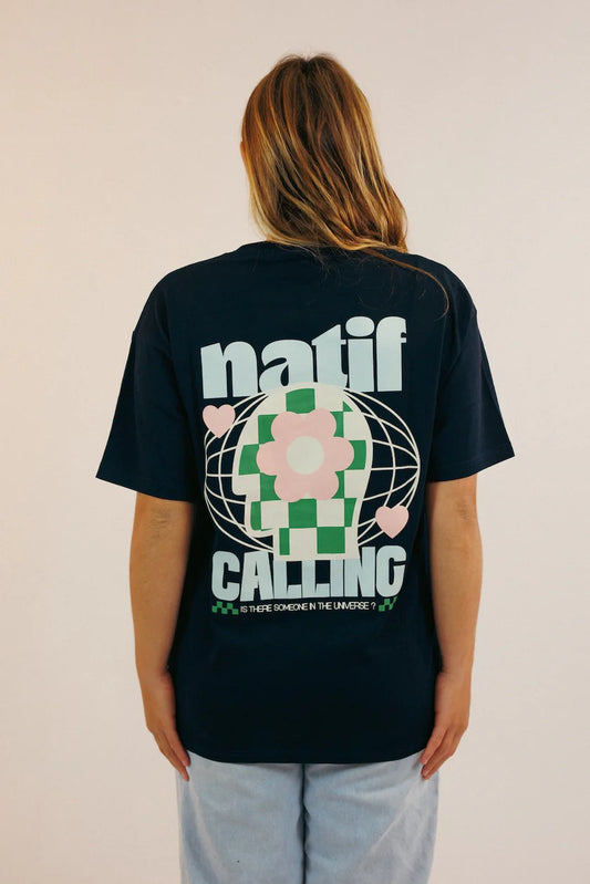 T-SHIRT UNISEXE - CALLING - NOIR - NATIF