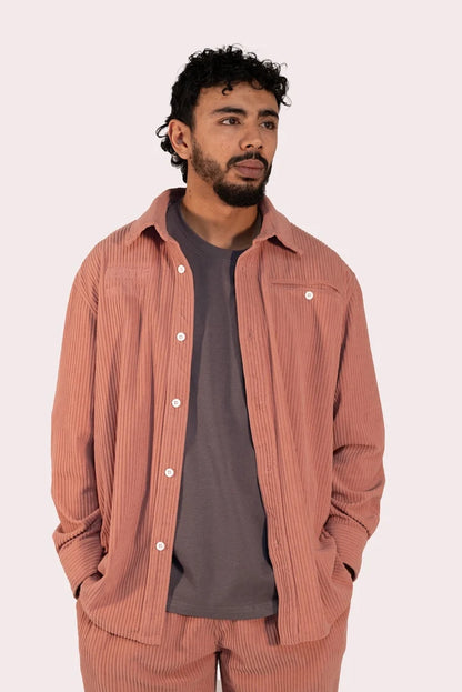 CHEMISE UNISEXE VELOURS COTELÉ - NATIF