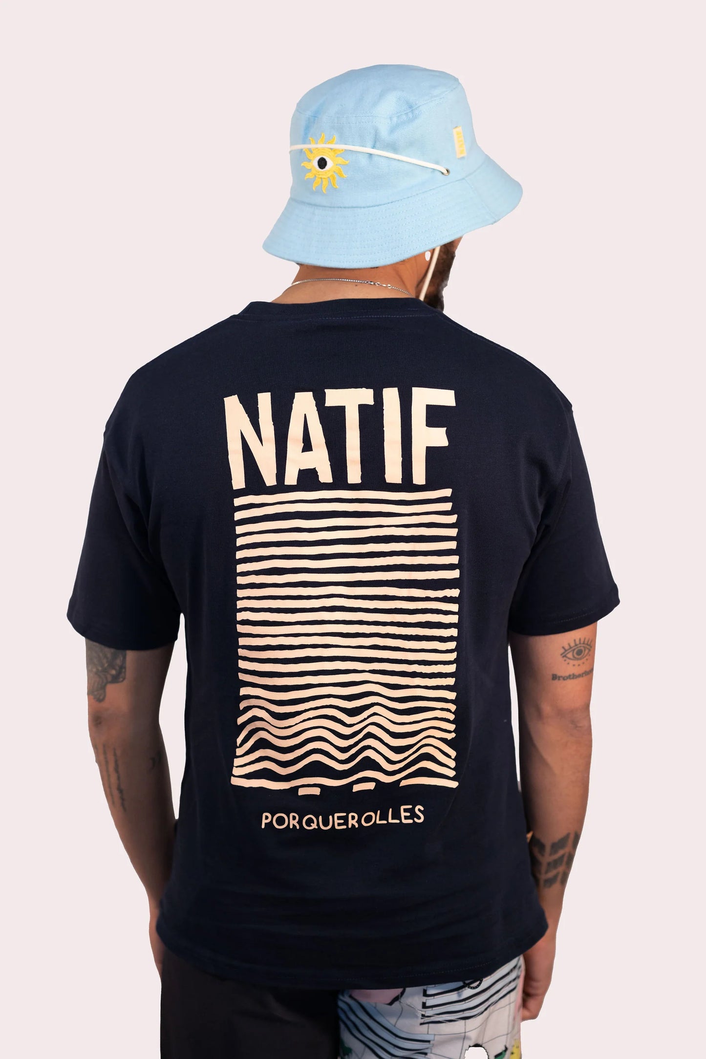 T-SHIRT UNISEXE - PORQUEROLLES CLASSIC - NOIR - NATIF
