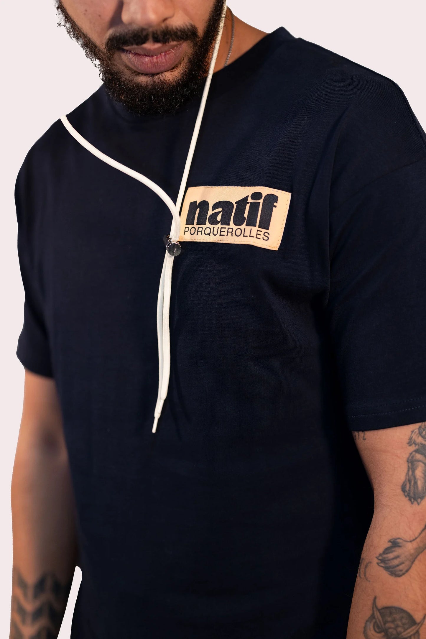 T-SHIRT UNISEXE - PORQUEROLLES CLASSIC - NOIR - NATIF