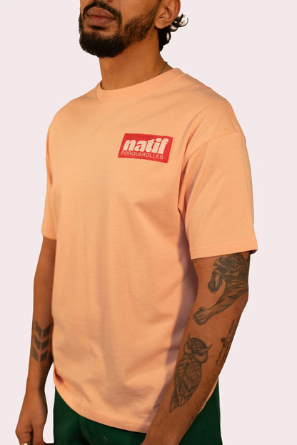 T-SHIRT UNISEXE - PORQUEROLLES CLASSIC ROSE - NATIF