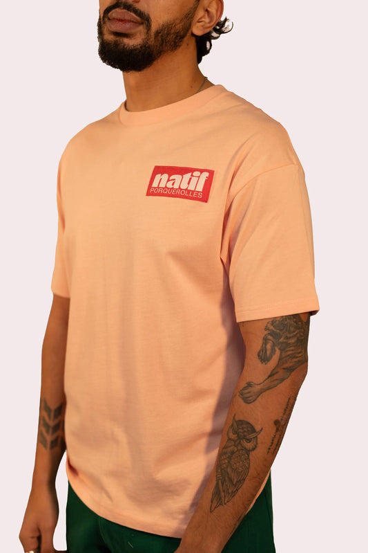 T-SHIRT UNISEXE - PORQUEROLLES CLASSIC ROSE - NATIF