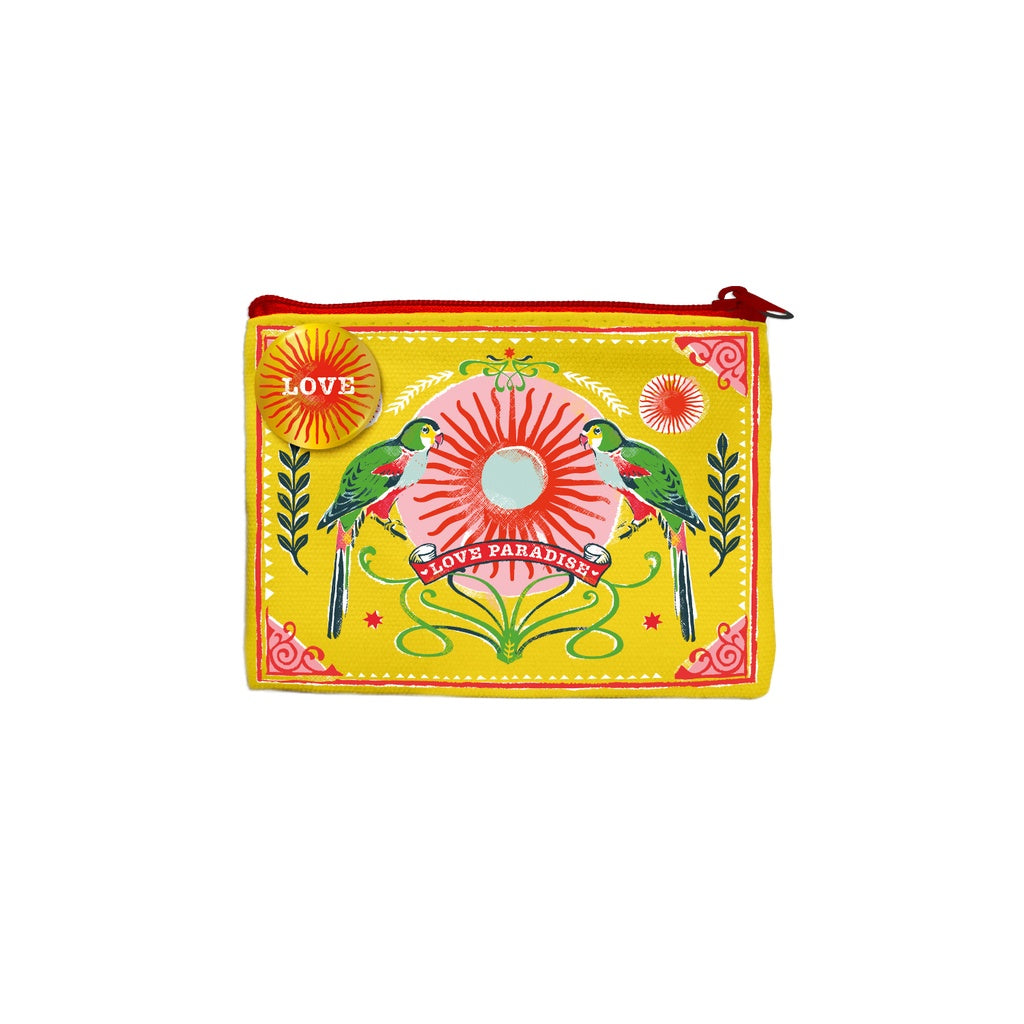 MINI POCHETTE COTON - PERROQUETS - CARTES D'ART