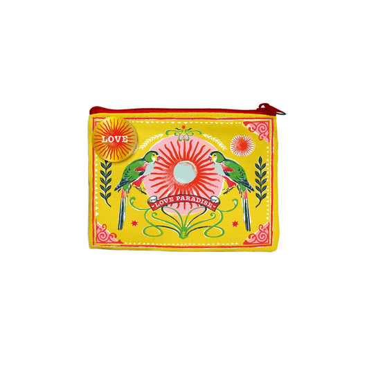 MINI POCHETTE COTON - PERROQUETS - CARTES D'ART