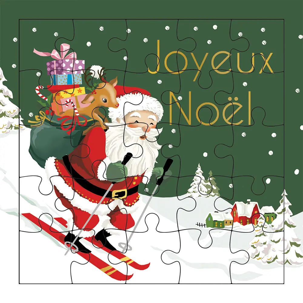 CARTE PUZZLE - CARTE PUZZLE NOËL VINTAGE - CARTES D'ART