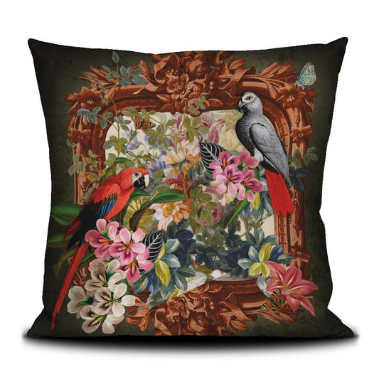 COUSSIN 50x50cm - PERROQUETS - VOGLIOBENE