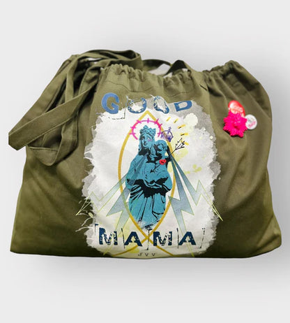 GRAND CABAS KAKI - GOOD MAMA - J’AI VU LA VIERGE