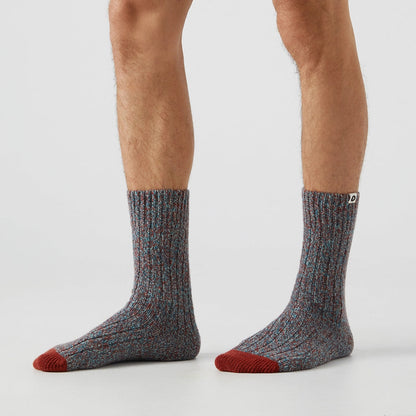 CHAUSSETTES PREMIUM WINTER - GREEN & ORANGE TWISTED