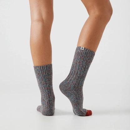 CHAUSSETTES PREMIUM WINTER - GREEN & ORANGE TWISTED