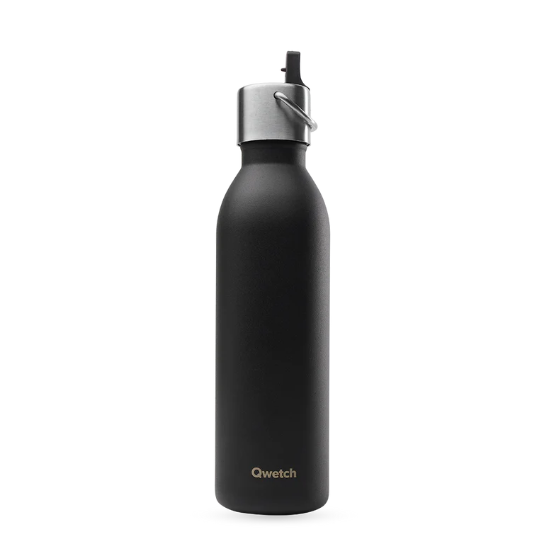 BOUTEILLE + BOUCHON SPORT - ACTIVE 600ML NOIR - QWETCH