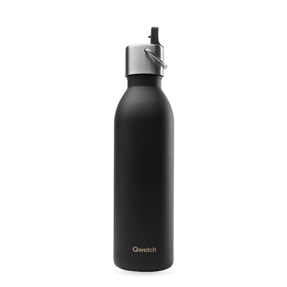 BOUTEILLE + BOUCHON SPORT - ACTIVE 600ML NOIR - QWETCH